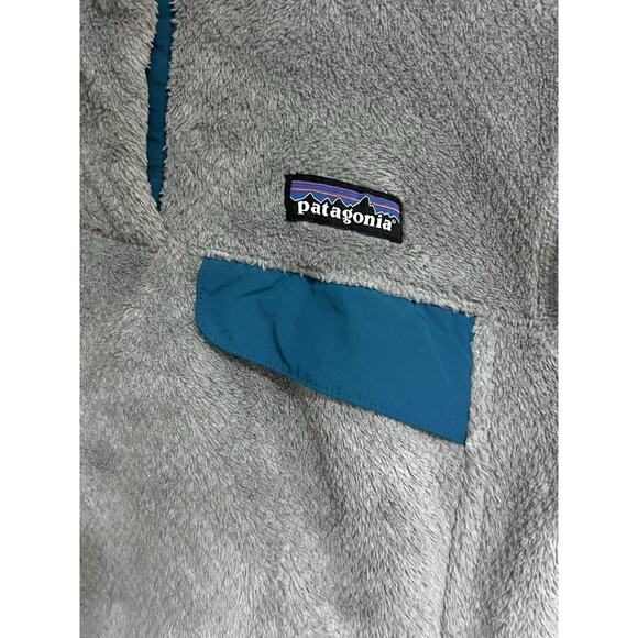 Patagonia Synchilla Snap-T Fleece Pullover Women’s Medium Gray Teal Trim - Picture 3 of 7